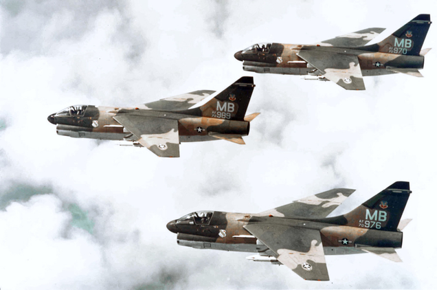 U.S. Air Force LTV A-7D Corsair IIs of the 354th Tactical Fighter Wing in 1971 (US Air Force)